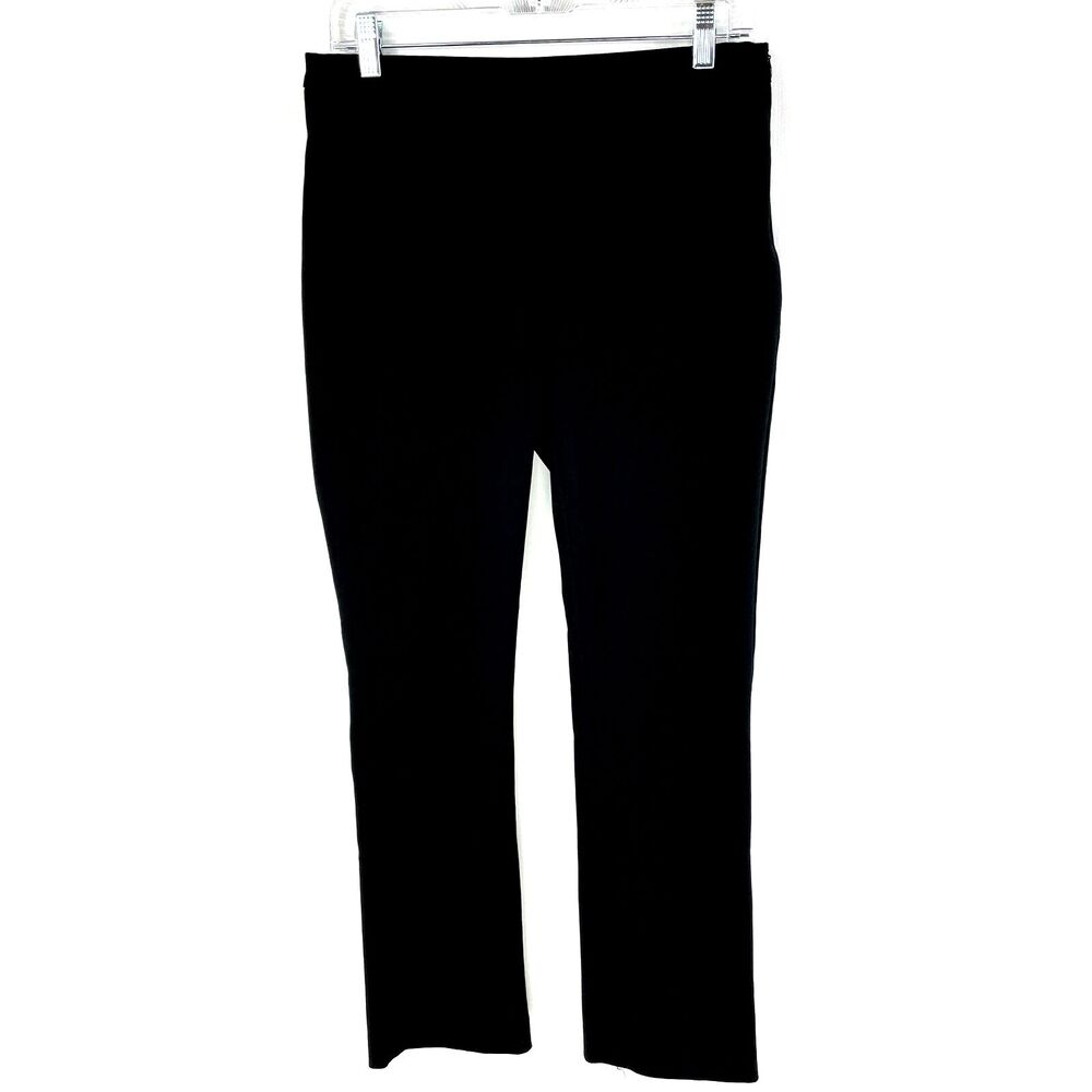 ZARA Pants Size Medium Black Dress Flat Front Side Zip Stretch Career Minimalist